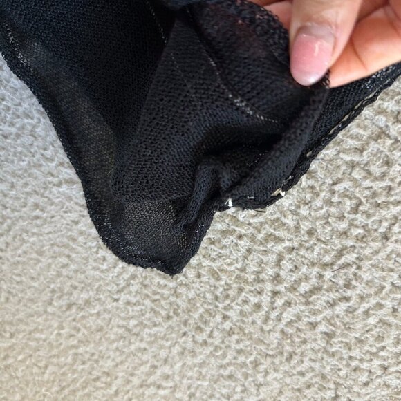 ELEMENTE CLEMENTE Black Wool Oversize Long Sleeve Tunic Top Knit Sheer - Picture 13 of 15